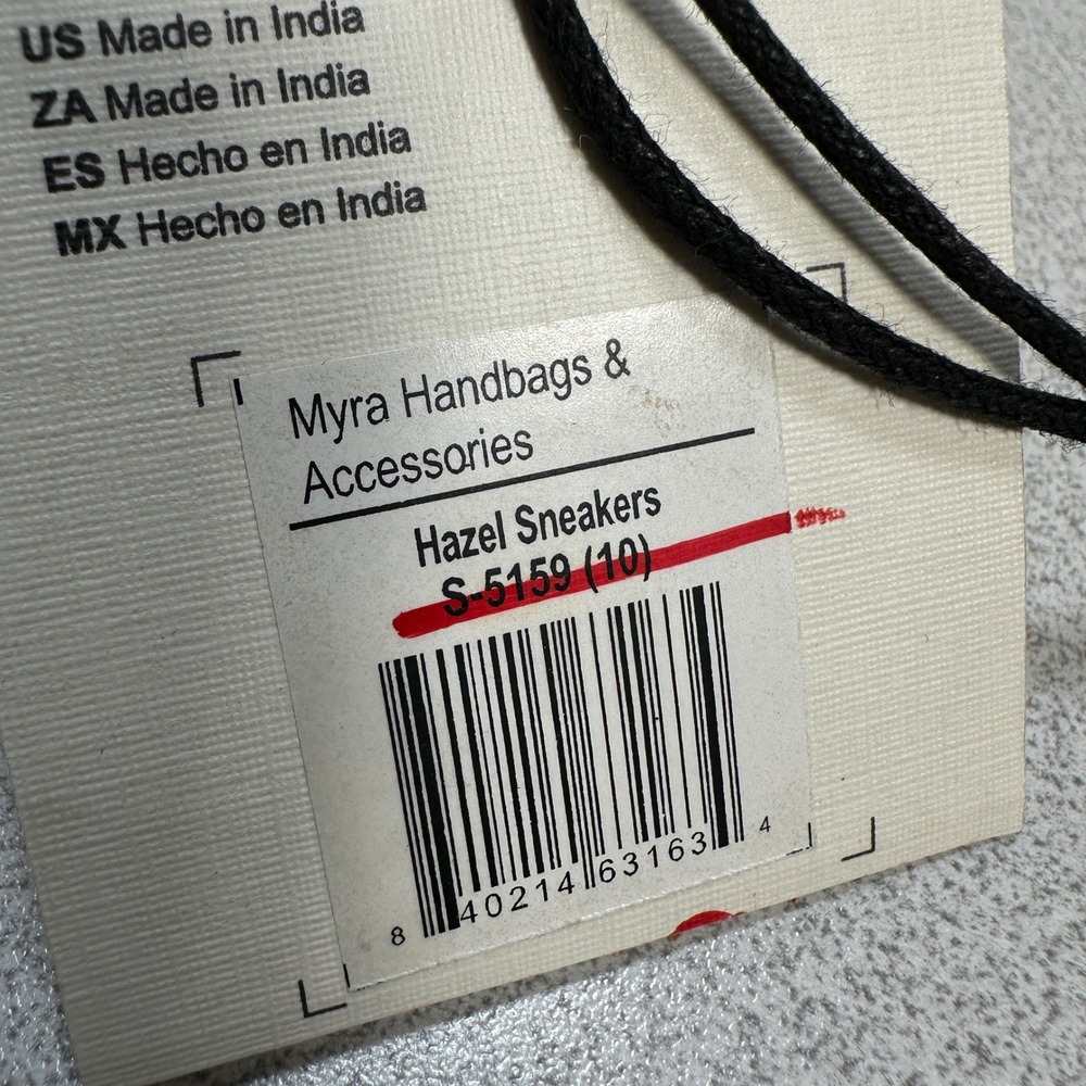 Myra Bag Women's 10 Hazel Sneakers White Brown Cowhide Southwestern S-5159 NEW - Picture 5 of 5